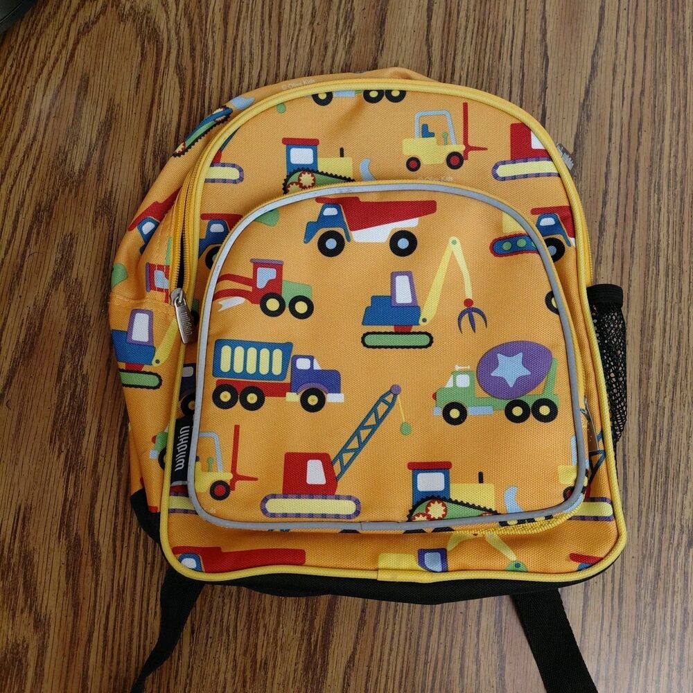 Wildkin Gold Yellow Tool Construction Equipment 12" Multi Compartment Backpack